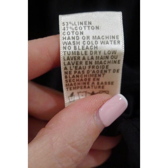 James Perse Standard Black Linen Blend Pleated Dress 4 - Picture 9 of 9